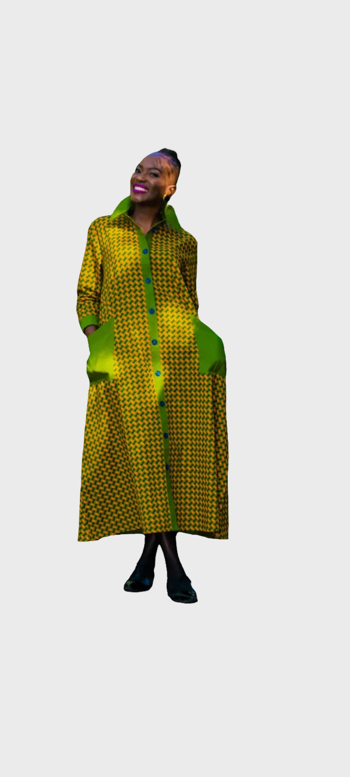 Shweshwe A-line Shirt Dress