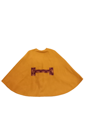 Melton and Shweshwe Poncho with Belt
