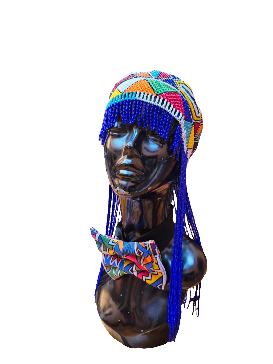 Multicolor Beaded Hat with Tassles