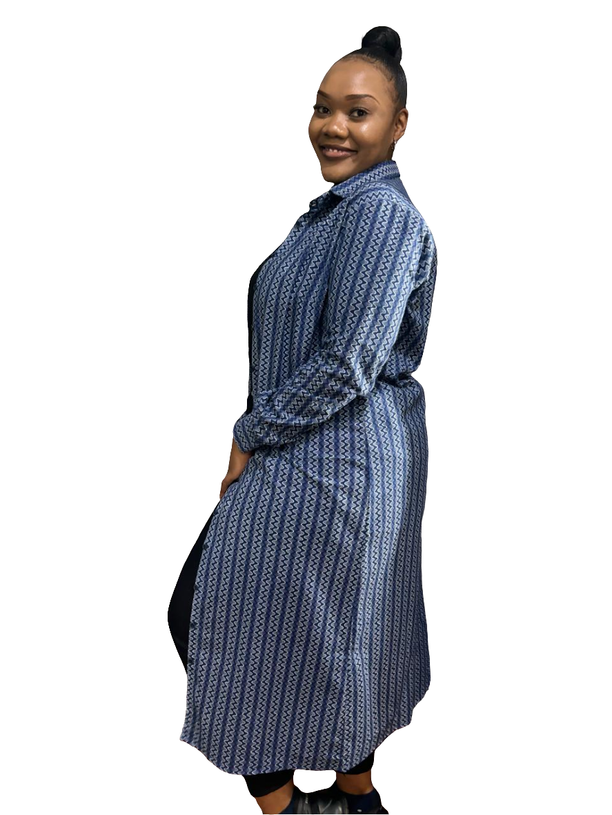 Shweshwe long shirt dress