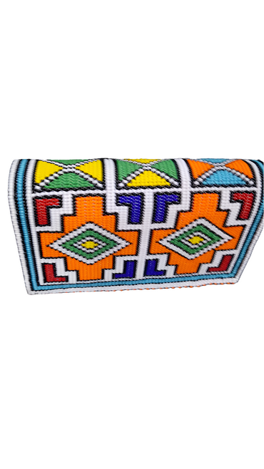 Ndebele beaded purse double zip