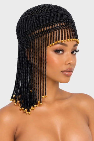 Multicolor Beaded Beret with Tassles