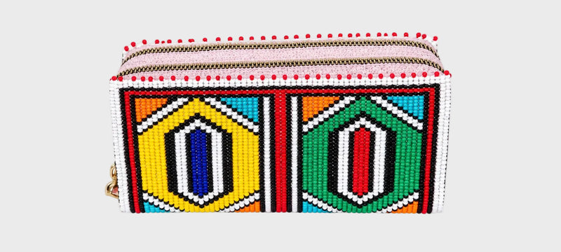 Ndebele Beaded Purse Double Zip