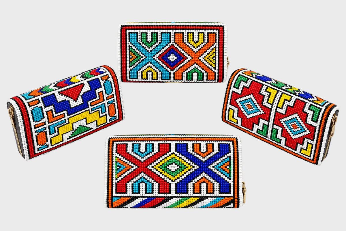 Ndebele Beaded Purse Double Zip