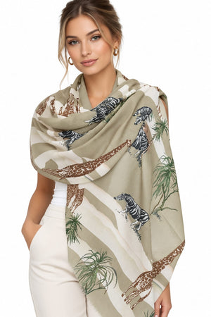 Animal Print Light Scarf