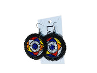 Zulu Beaded Round Earrings