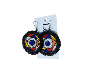 Zulu Beaded Round Earrings