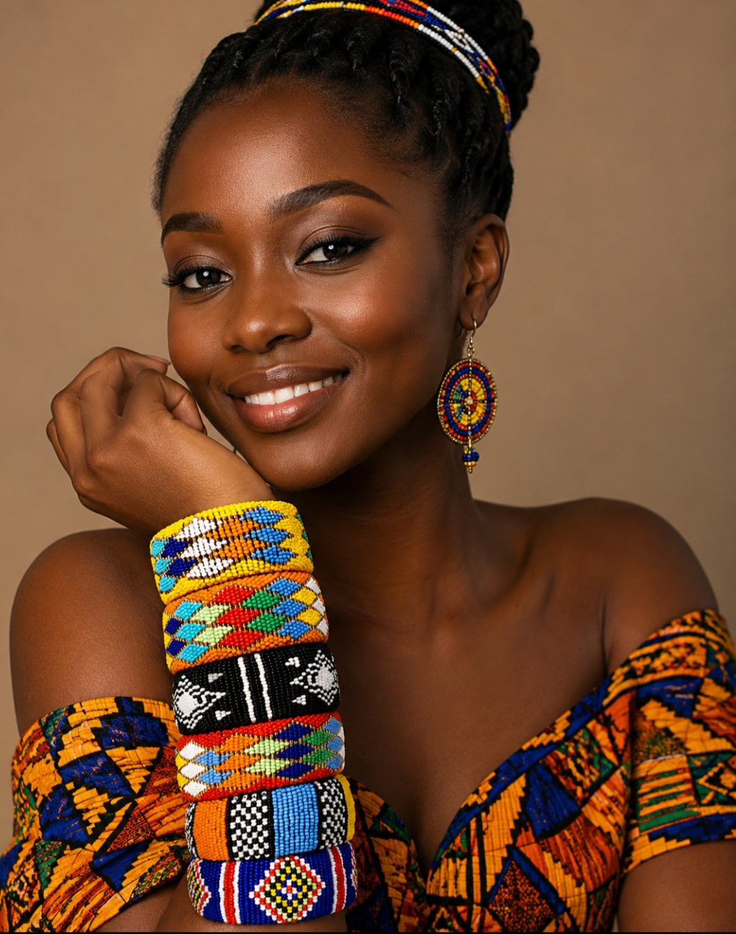 Zulu Open Multi-colour Bangles