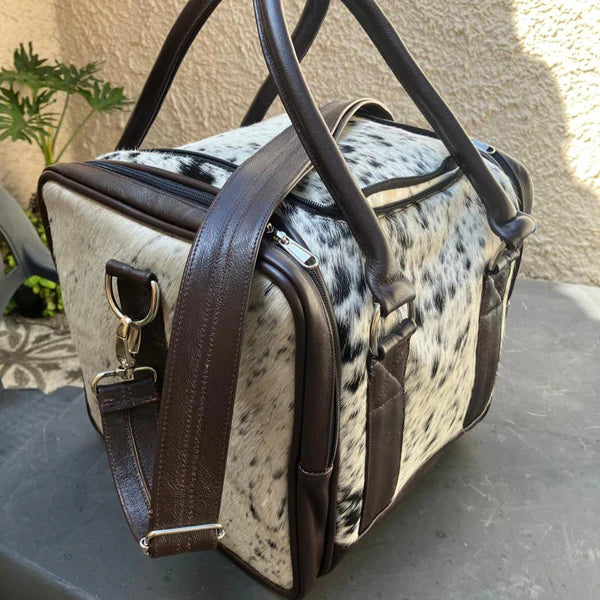 Freedom Nguni Leather Square Duffle Bag