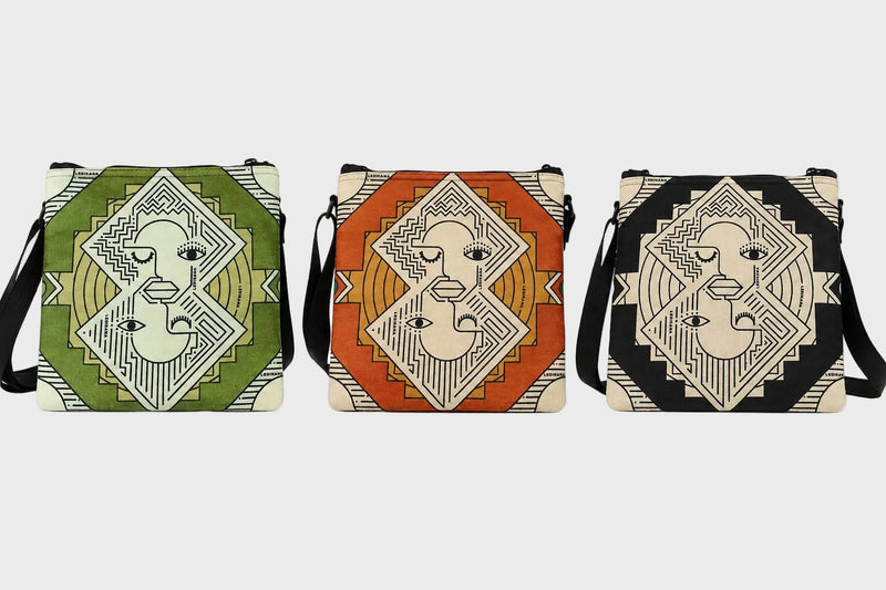 Africa Face Eco-Felt Sling Bag