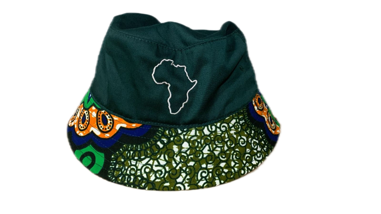 Africa Map Bucket Hat with Shwe Trim