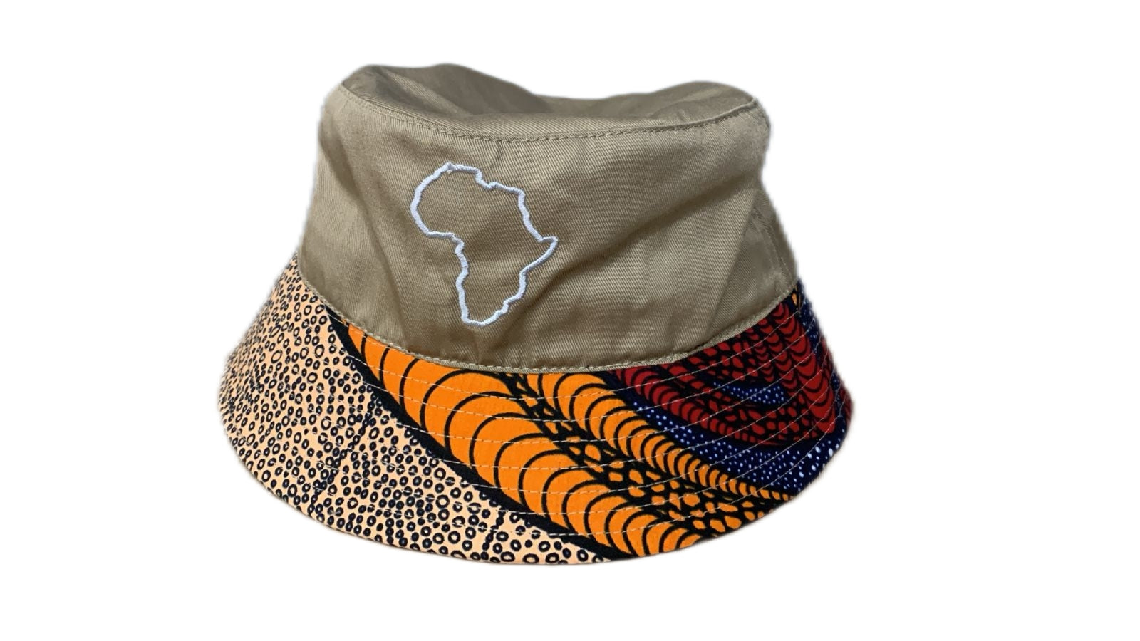 Africa Map Bucket Hat with Shwe Trim