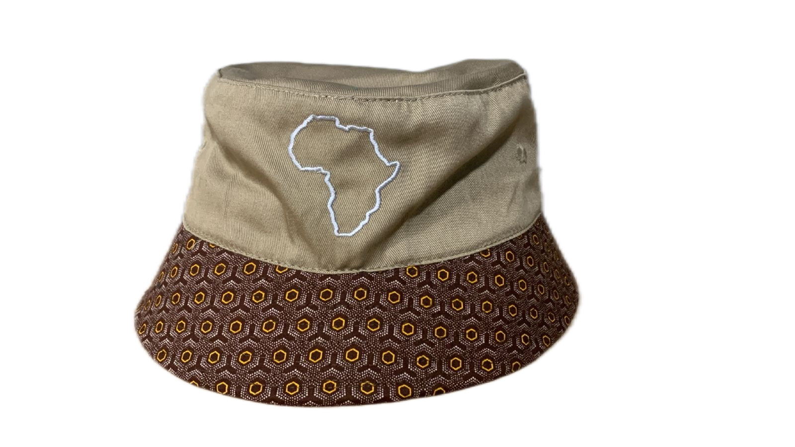 Africa Map Bucket Hat with Shwe Trim