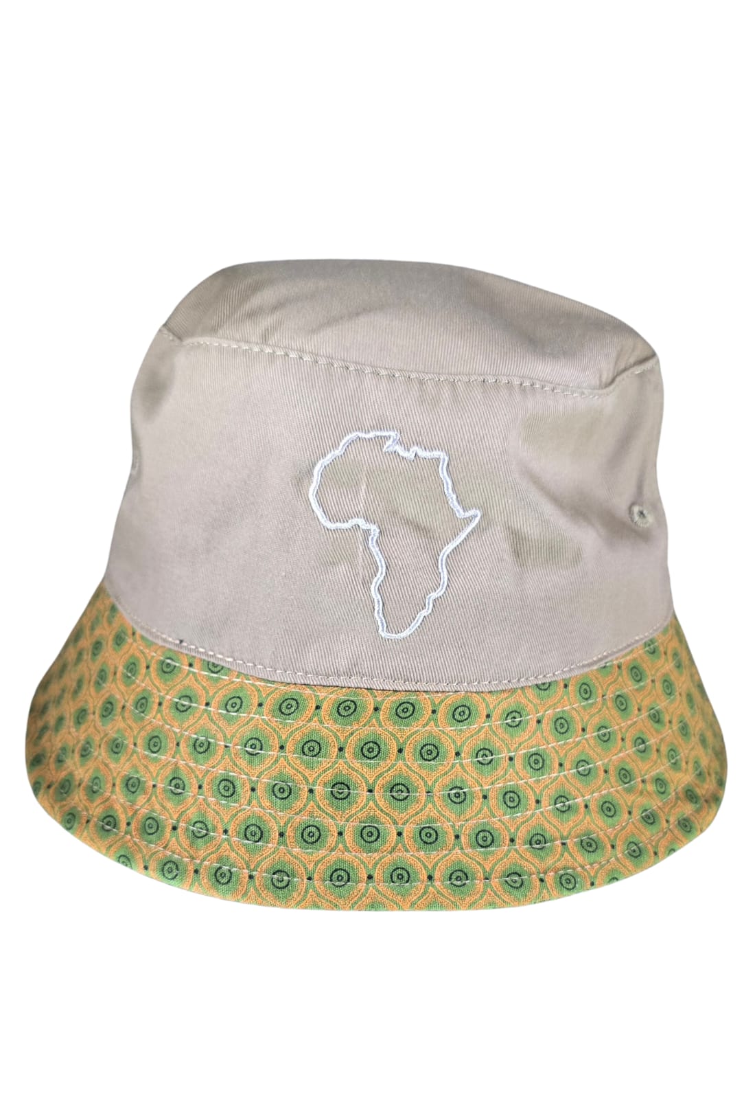 Africa Map Bucket Hat with Shwe Trim