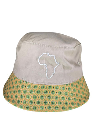 Africa Map Bucket Hat with Shwe Trim