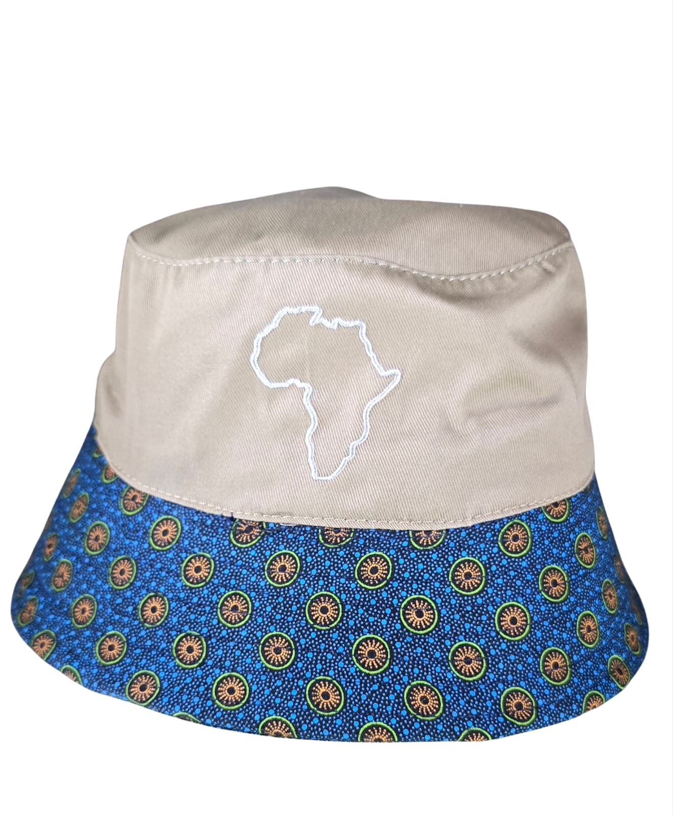 Africa Map Bucket Hat with Shwe Trim