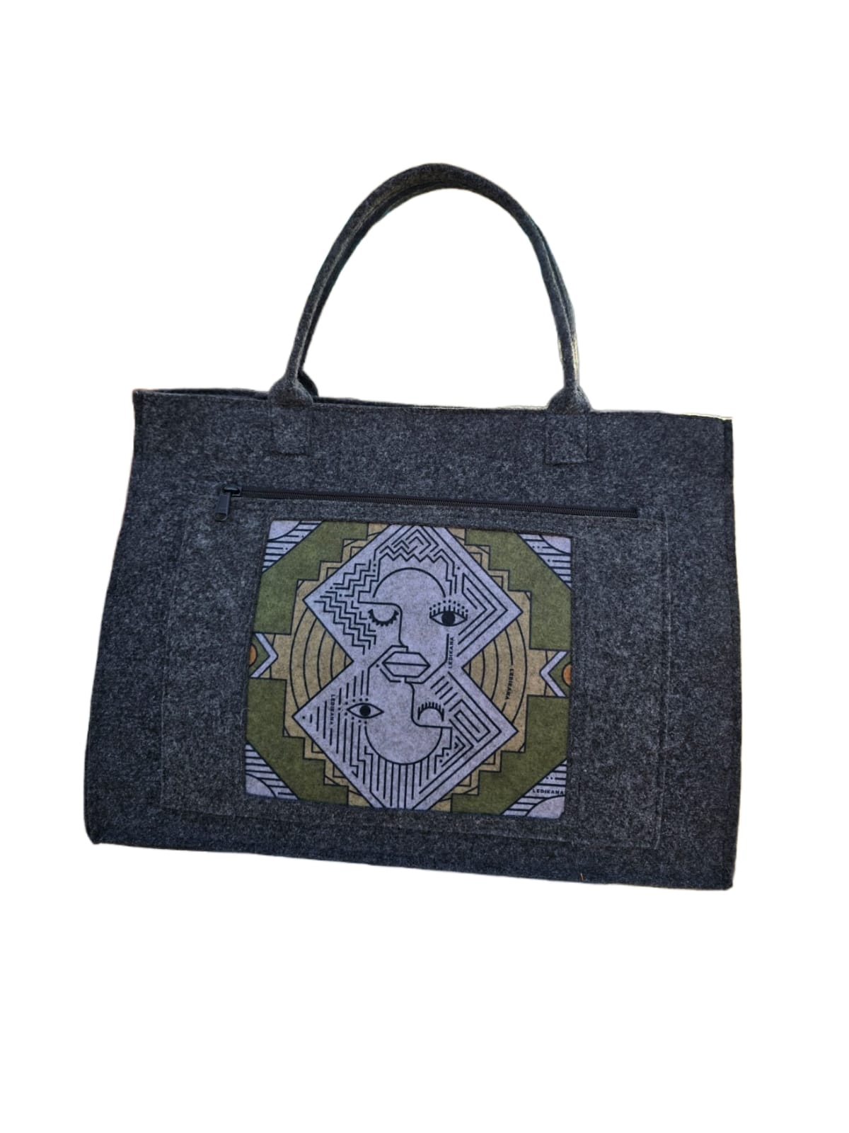 Africa Face Eco-felt Large Totebag
