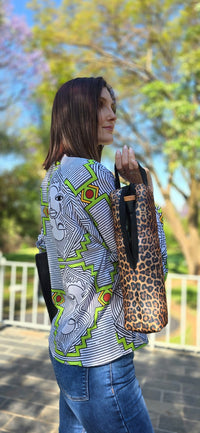 Leopard Print Eco-felt Champagne Bag