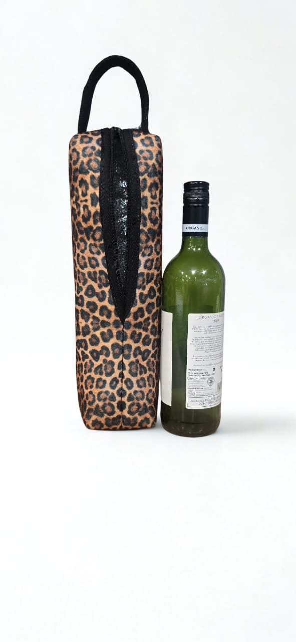Leopard Print Eco-felt Champagne Bag