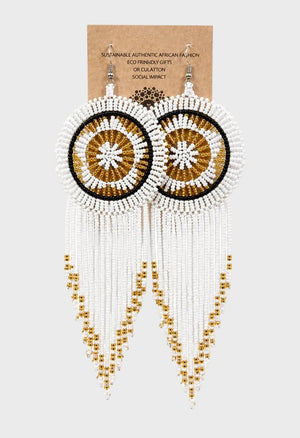 Zulu Beaded Long Tail Earrings