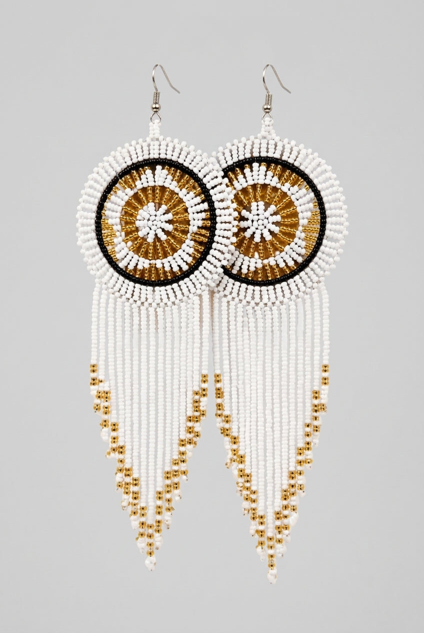 Zulu Beaded Long Tail Earrings
