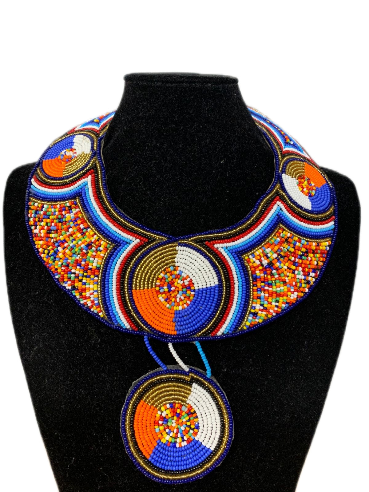 Masai Beaded Leather Neckpiece