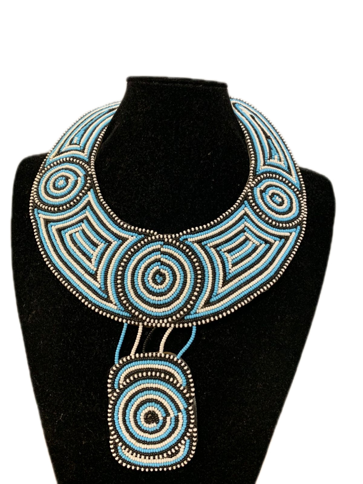 Masai Beaded Leather Neckpiece
