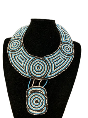Masai Beaded Leather Neckpiece