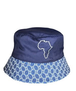 Africa Map Bucket Hat with Shwe Trim