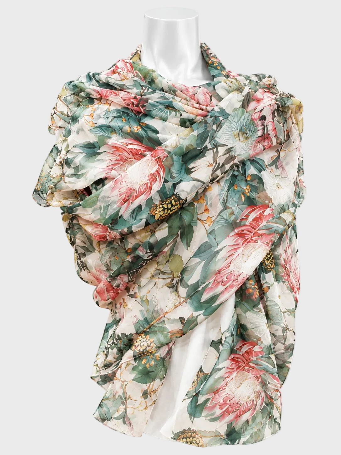 Protea Print Light Scarf
