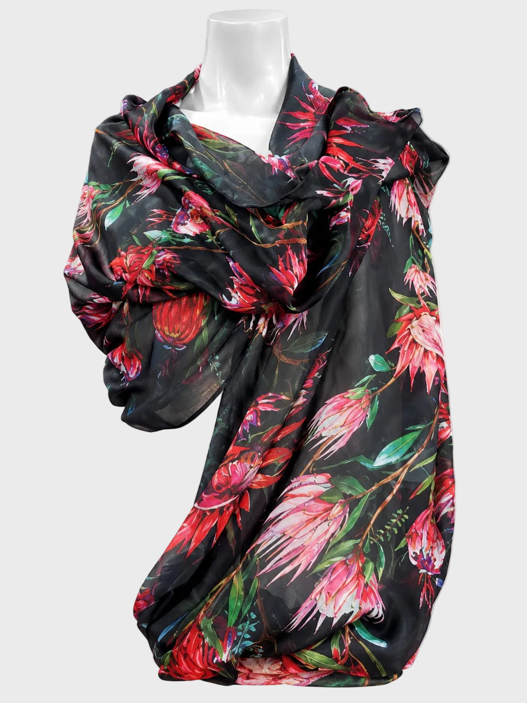 Protea Print Light Scarf
