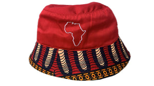 Africa Map Bucket Hat with Shwe Trim