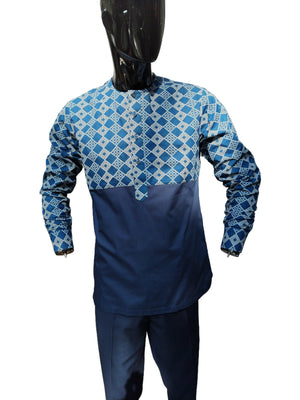 Shweshwe Two-Tone Shirt