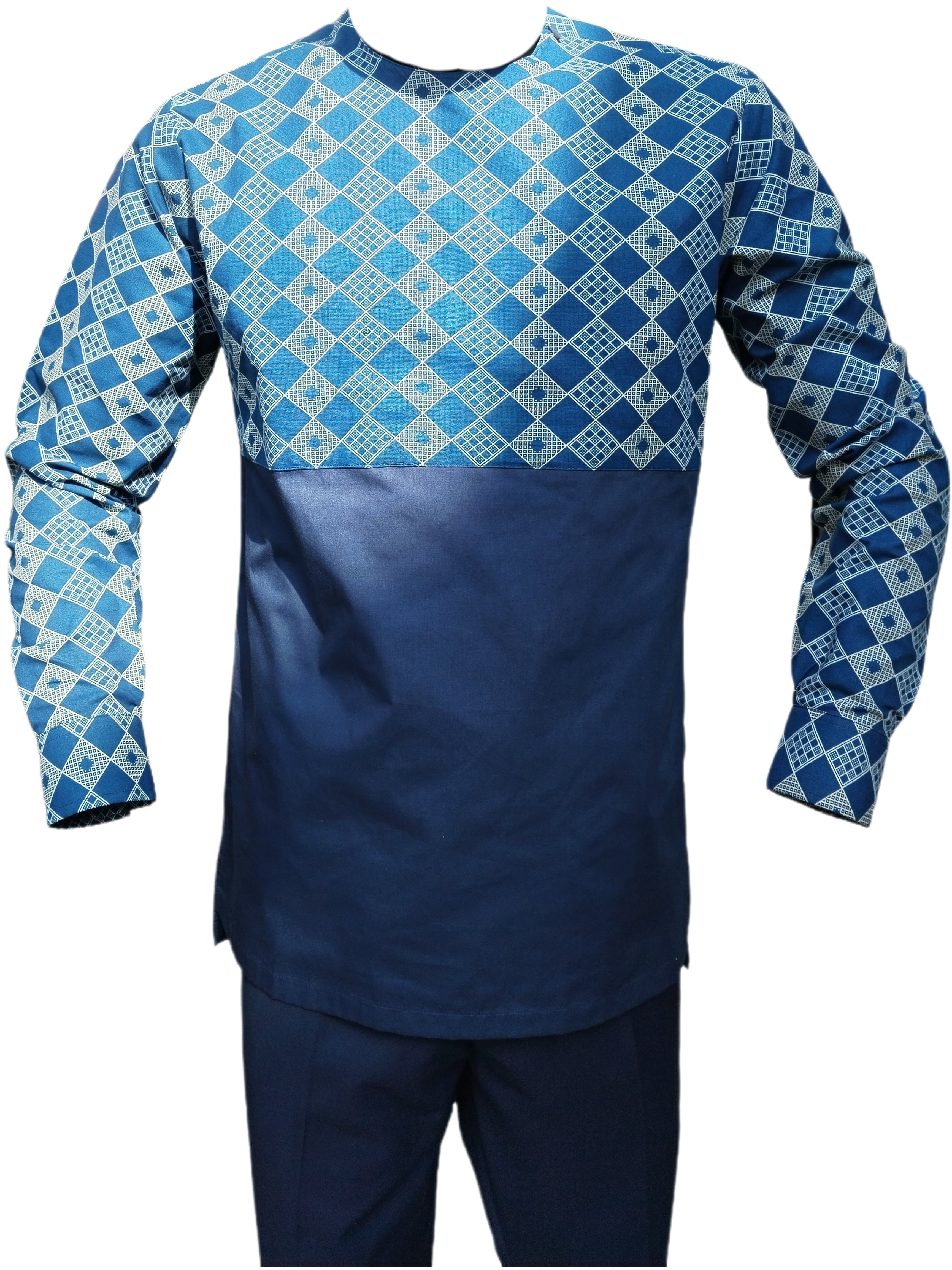 Shweshwe Two-Tone Shirt