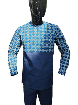 Shweshwe Two-Tone Shirt
