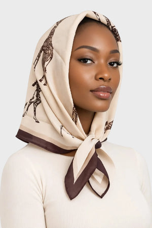 Satin Animal Print Scarf