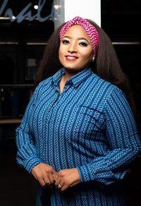 Shweshwe Long Shirt Dress