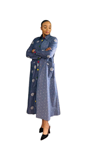 Shweshwe A-line Shirt Dress