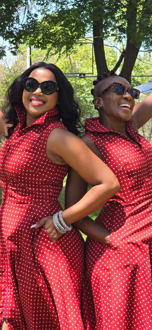 Shweshwe A-Line Dress with Zip