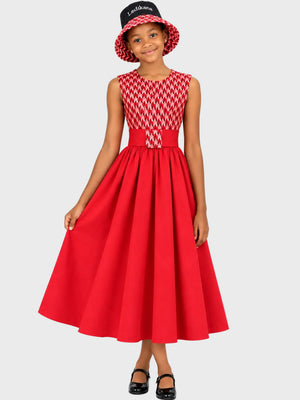 Shweshwe Kiddies Dress with Belt