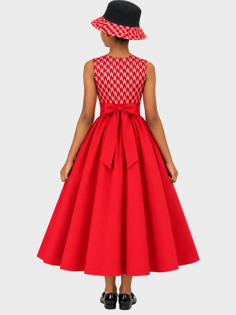 Shweshwe Kiddies Dress with Belt