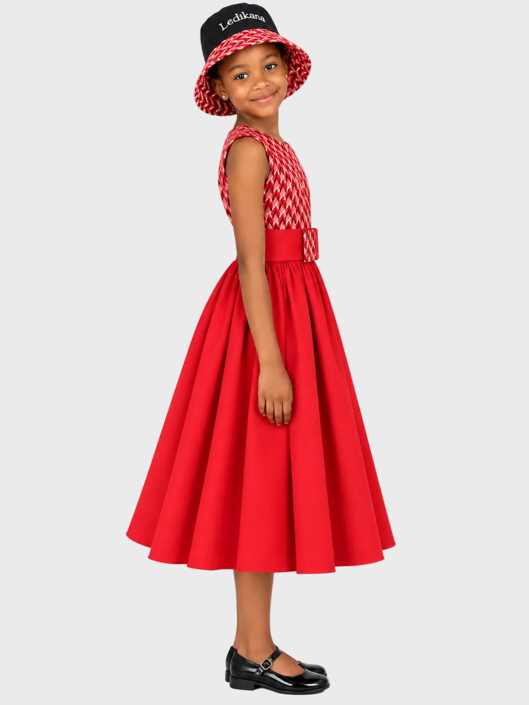 Shweshwe Kiddies Dress with Belt