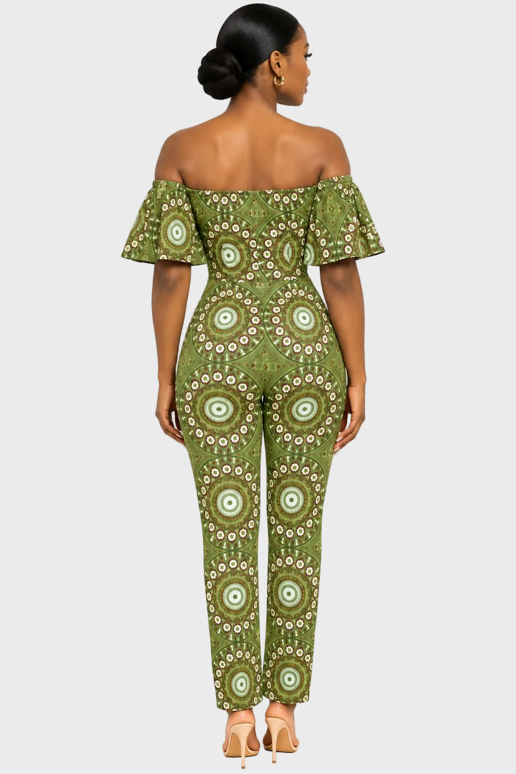 Shweshwe Off-Shoulder Jumpsuit