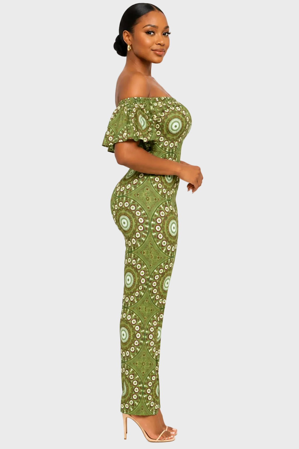 Shweshwe Off-Shoulder Jumpsuit