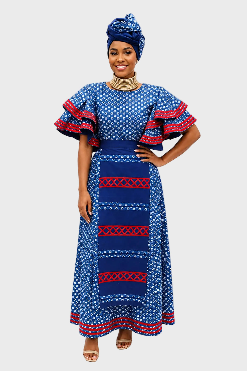 DT Shwe Peplum Sleeve 3pc Dress