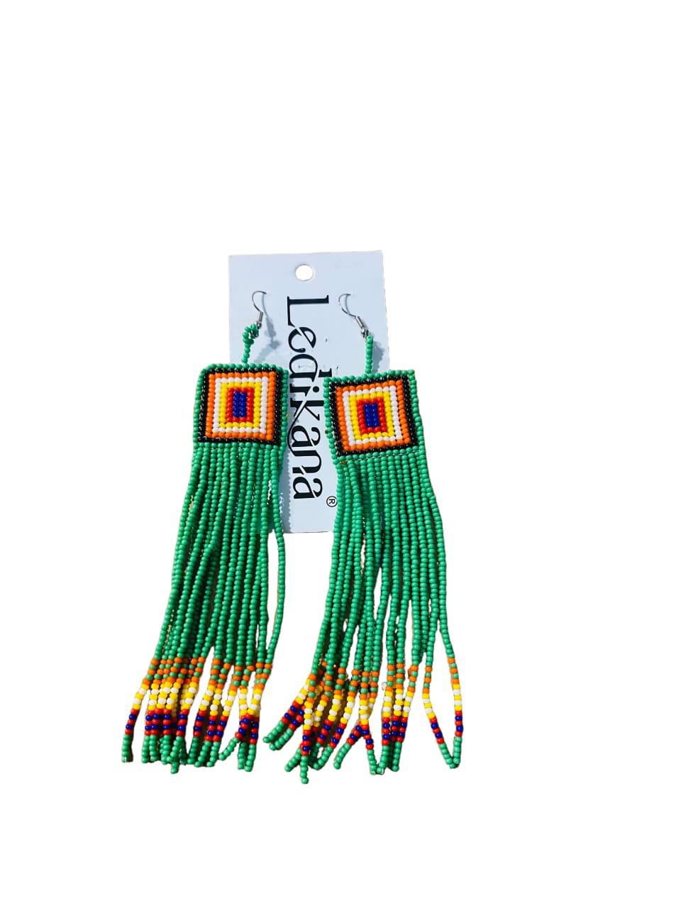 Zulu Long Tail Square Earrings