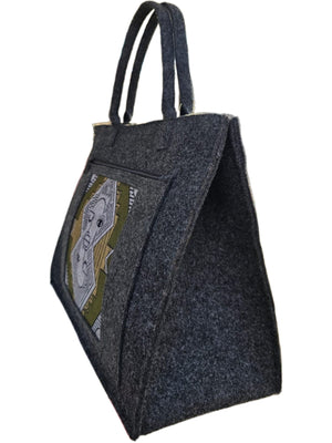 Africa Face Eco-felt Large Totebag