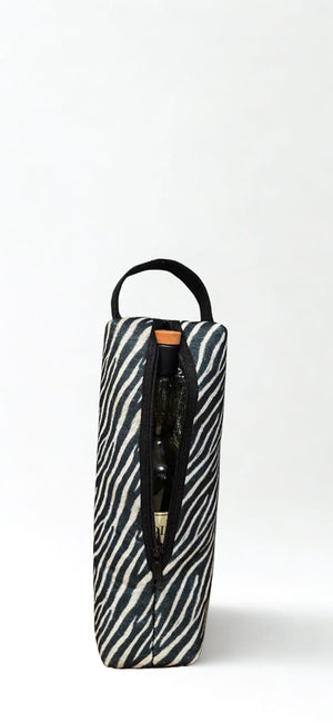 Zebra Print Eco-Felt Champagne Bag