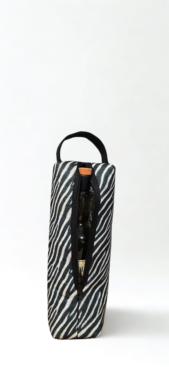 Zebra Print Eco-Felt Champagne Bag