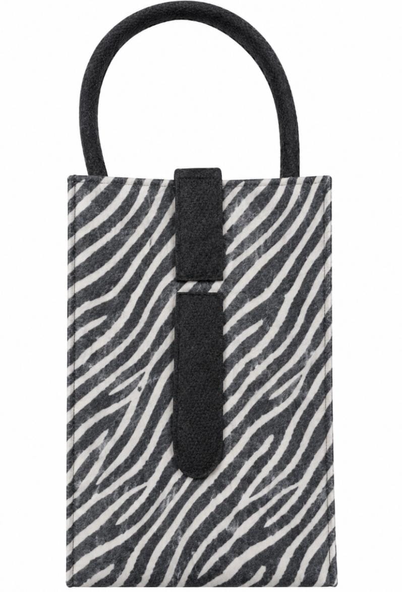 Zebra Print Eco-felt Double Wine Holder